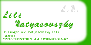 lili matyasovszky business card